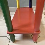 Postmodern round table, chair and bookcase by Pierre Sala 1980