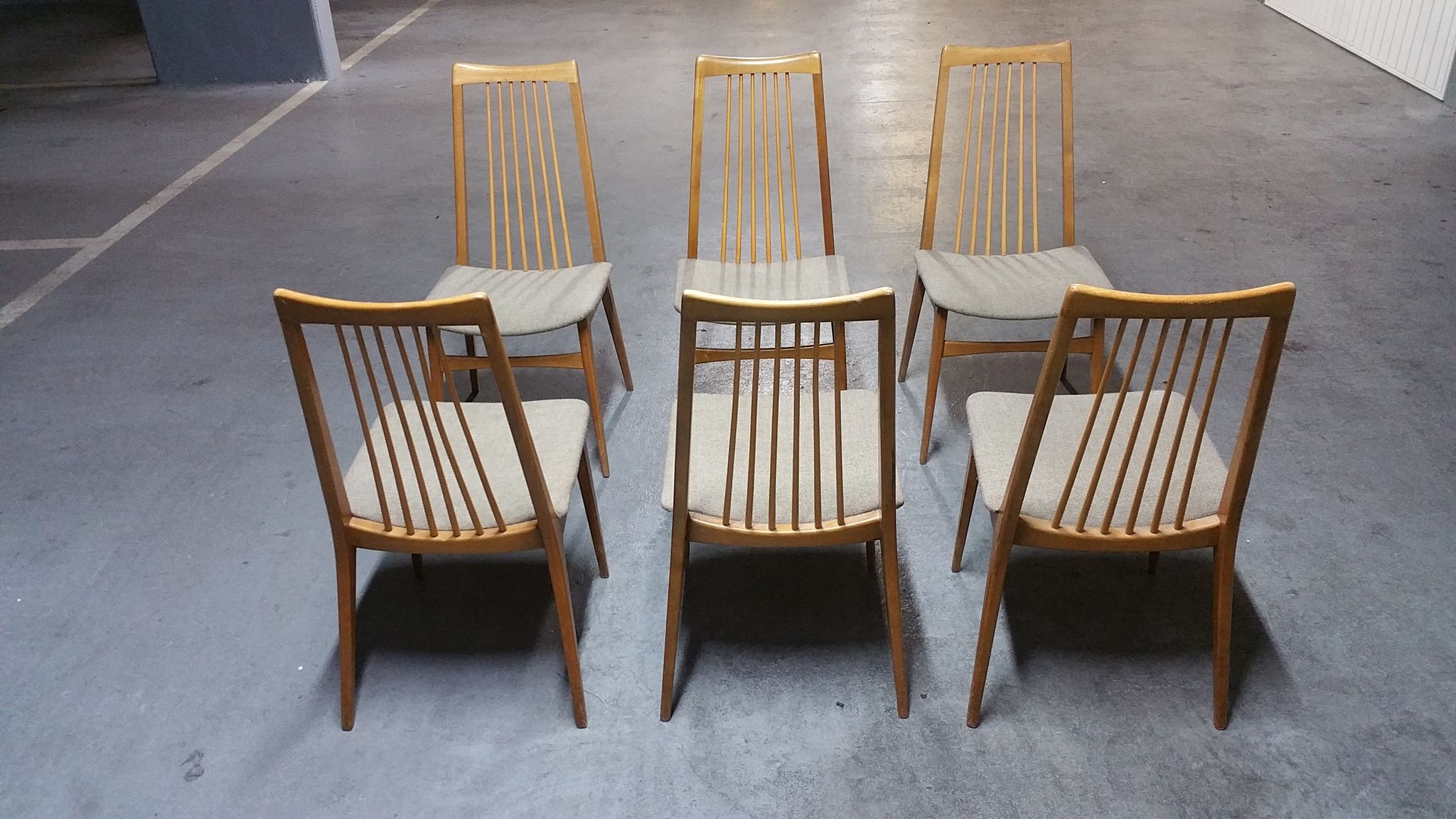 6 chairs Scandinavian years 50 60 Lubke