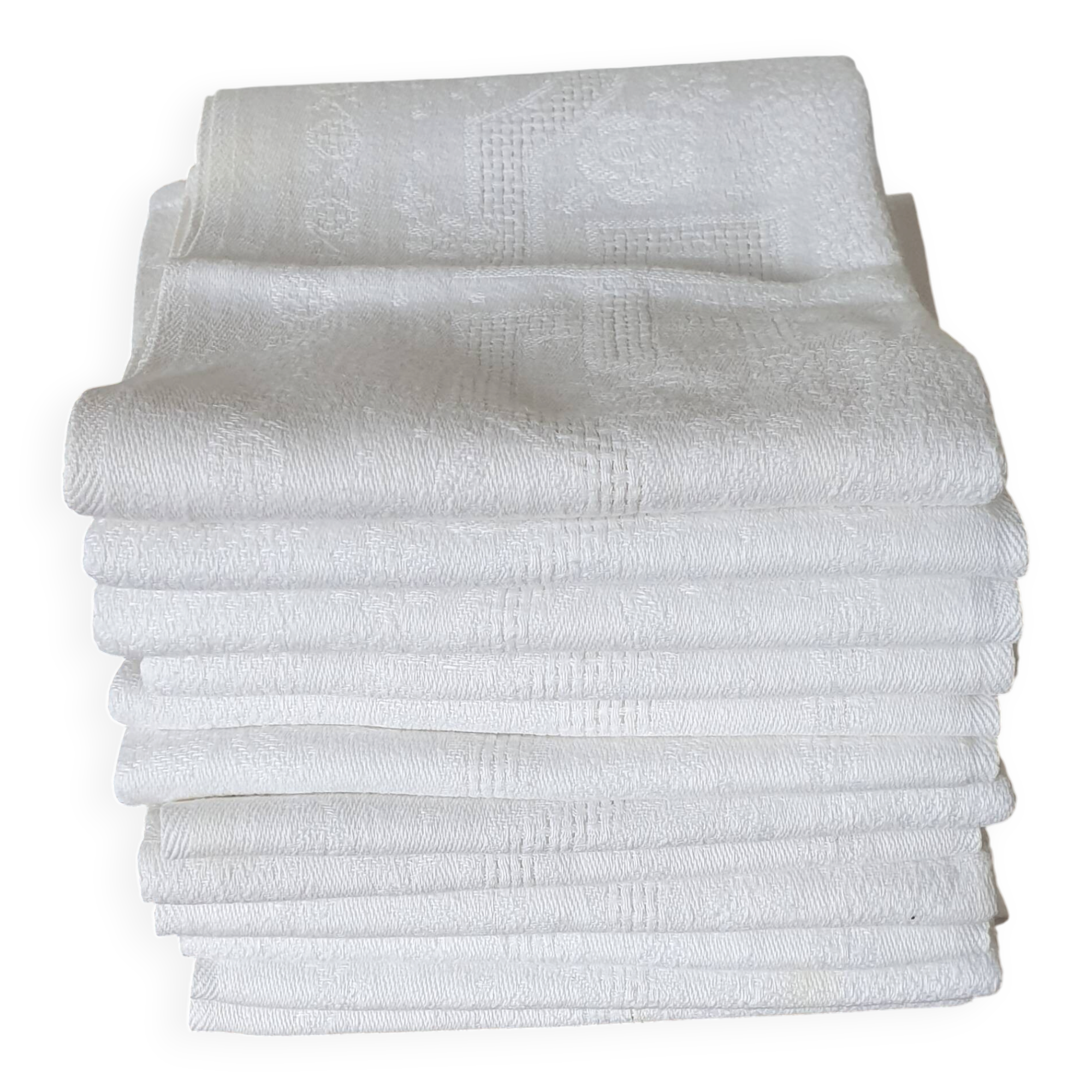 12 antique damask cotton napkins