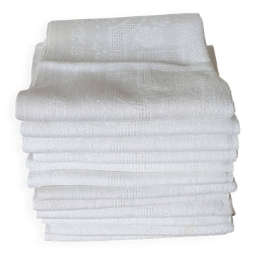 12 antique damask cotton napkins