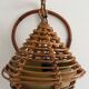 Unique wall lamp in bamboo and fabric, Lantern Design/One, Italy, 1960s