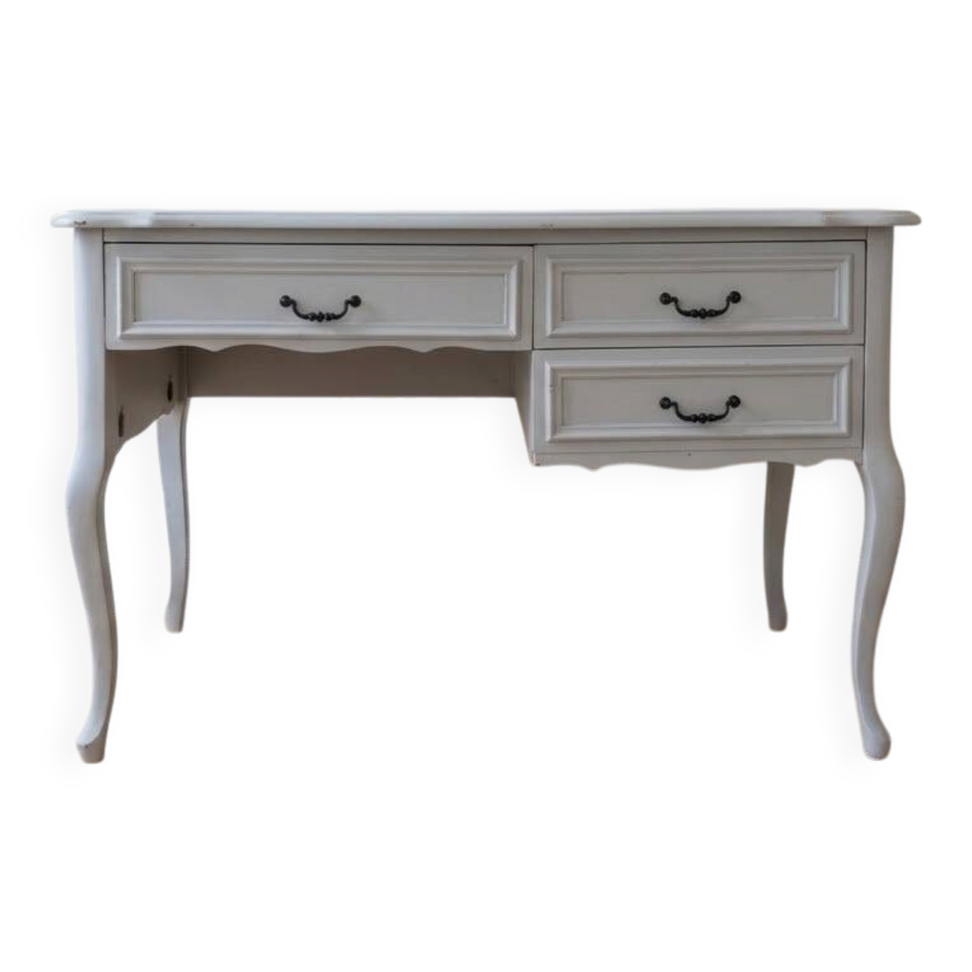 Louis XV style desk in grey painted wood
