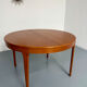 Extendable round teak table French design TV furniture Paris 1960
