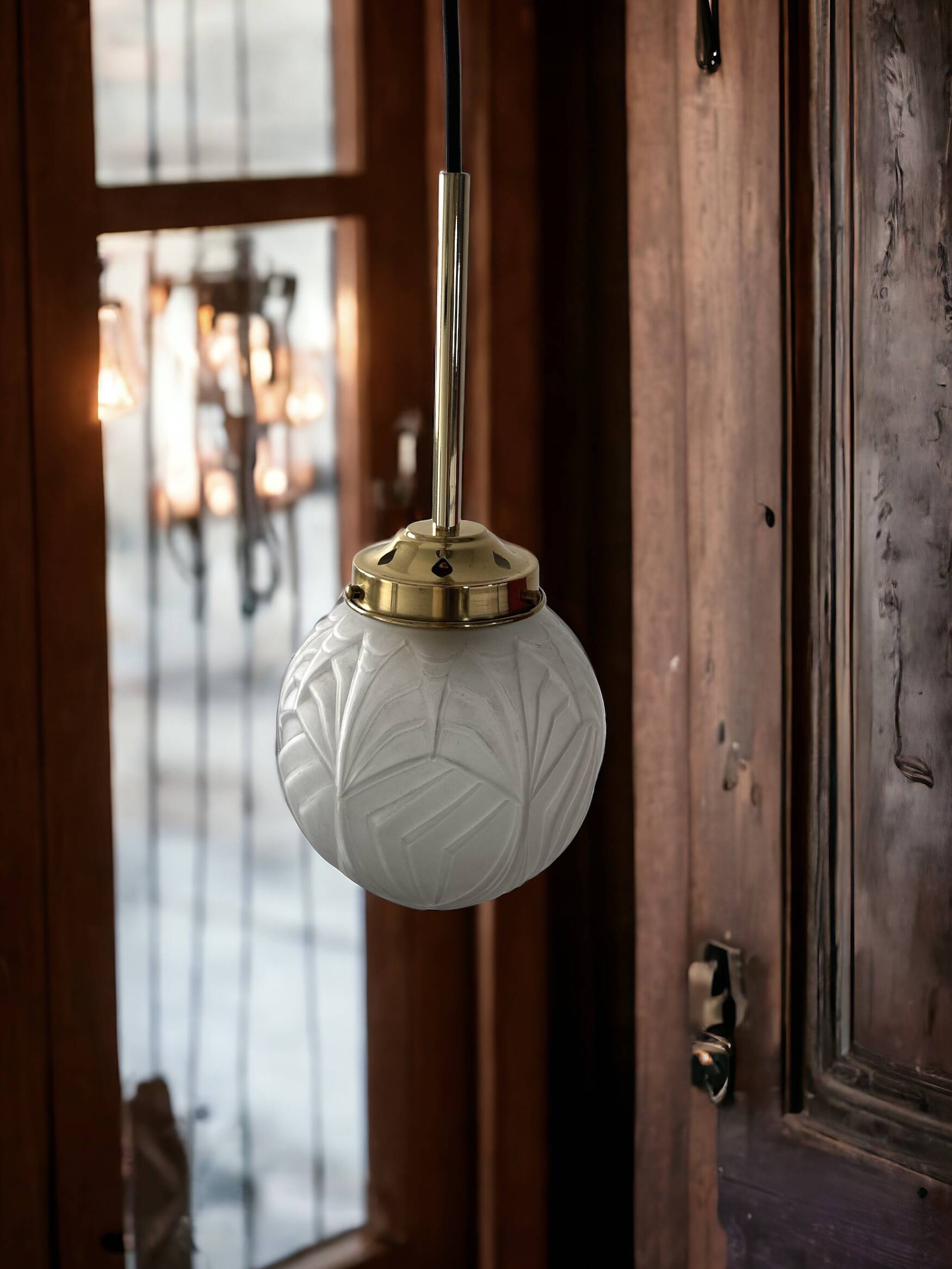 Art Deco globe pendant light