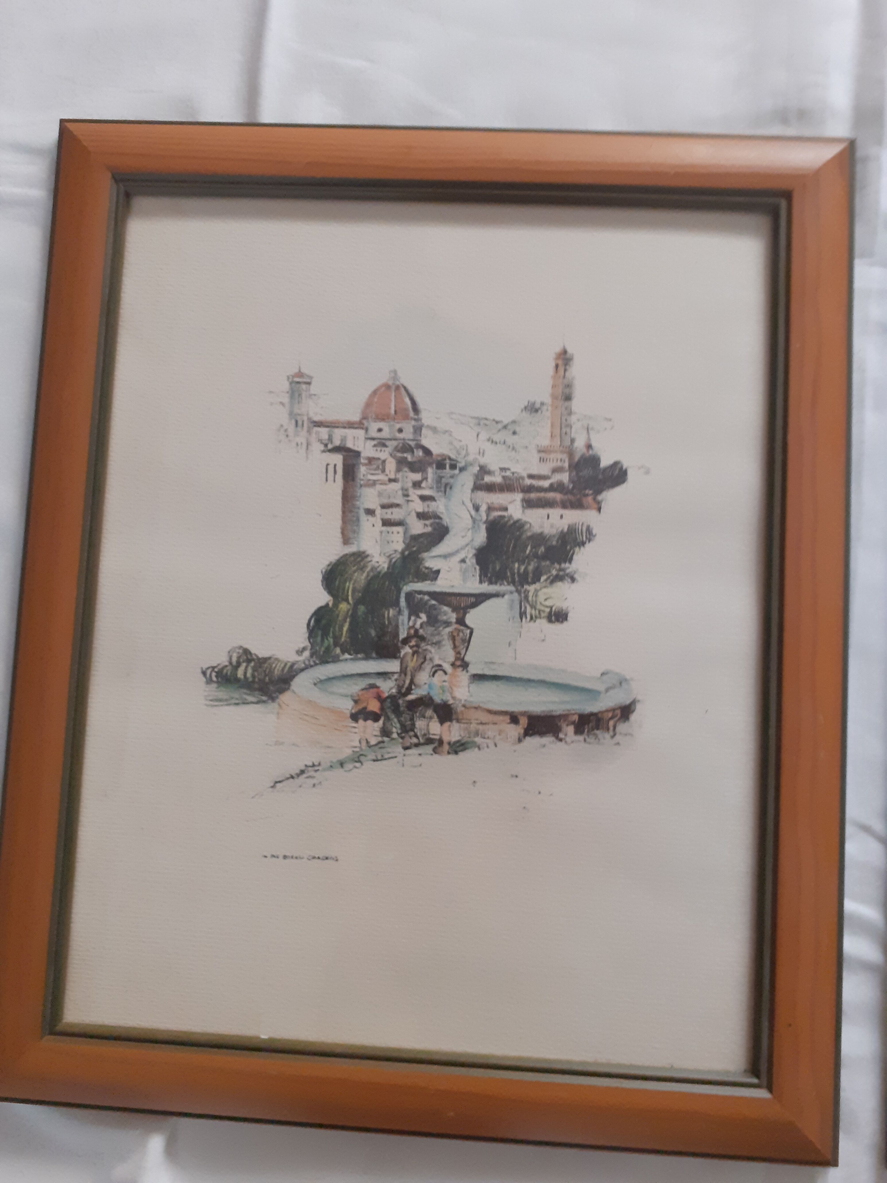 Duo of drawings Florence Italy