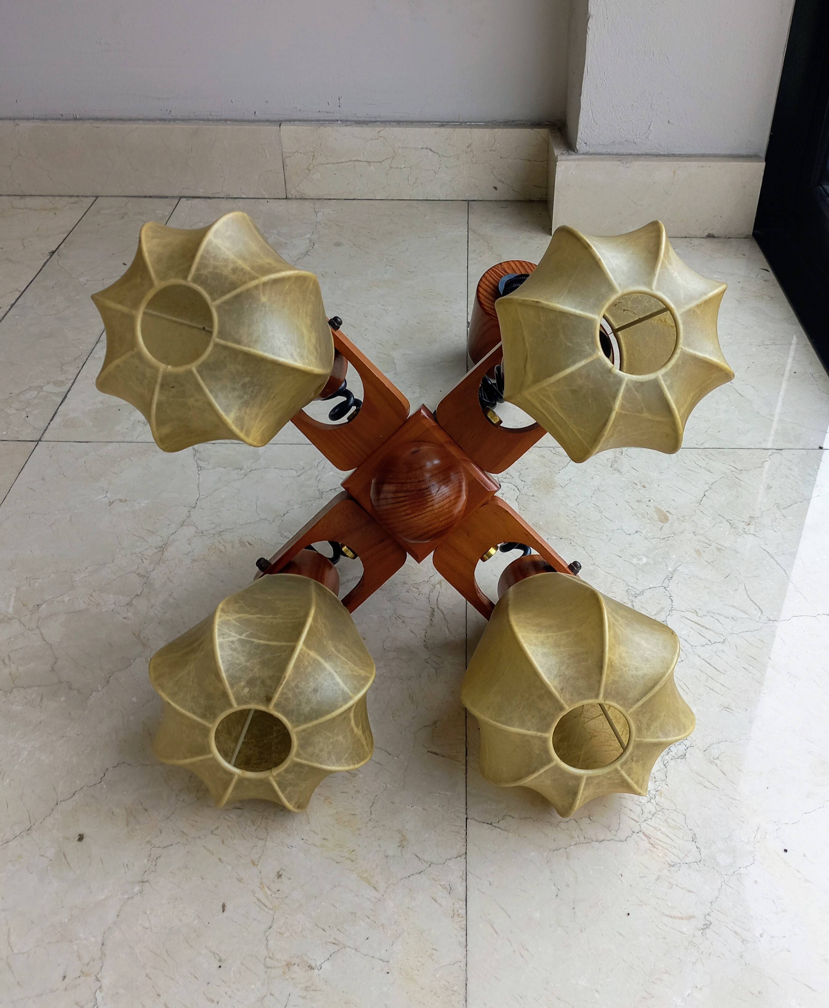 Rare 4 light cocoon pendant