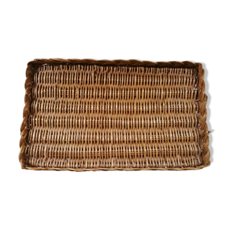 Vintage braided wicker platter