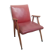 Red armchair with compass feet 50s
