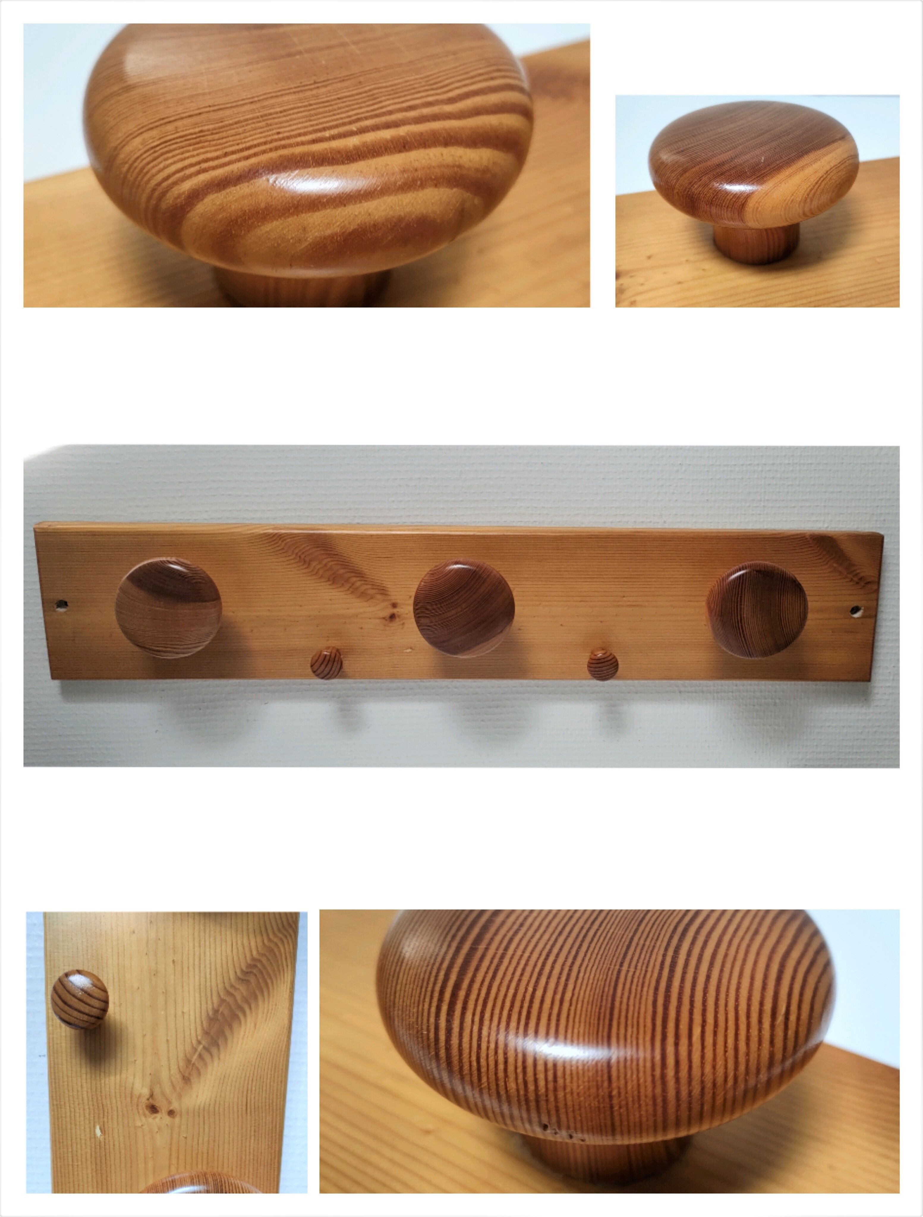 Solid pine coat rack design 80s-90s
