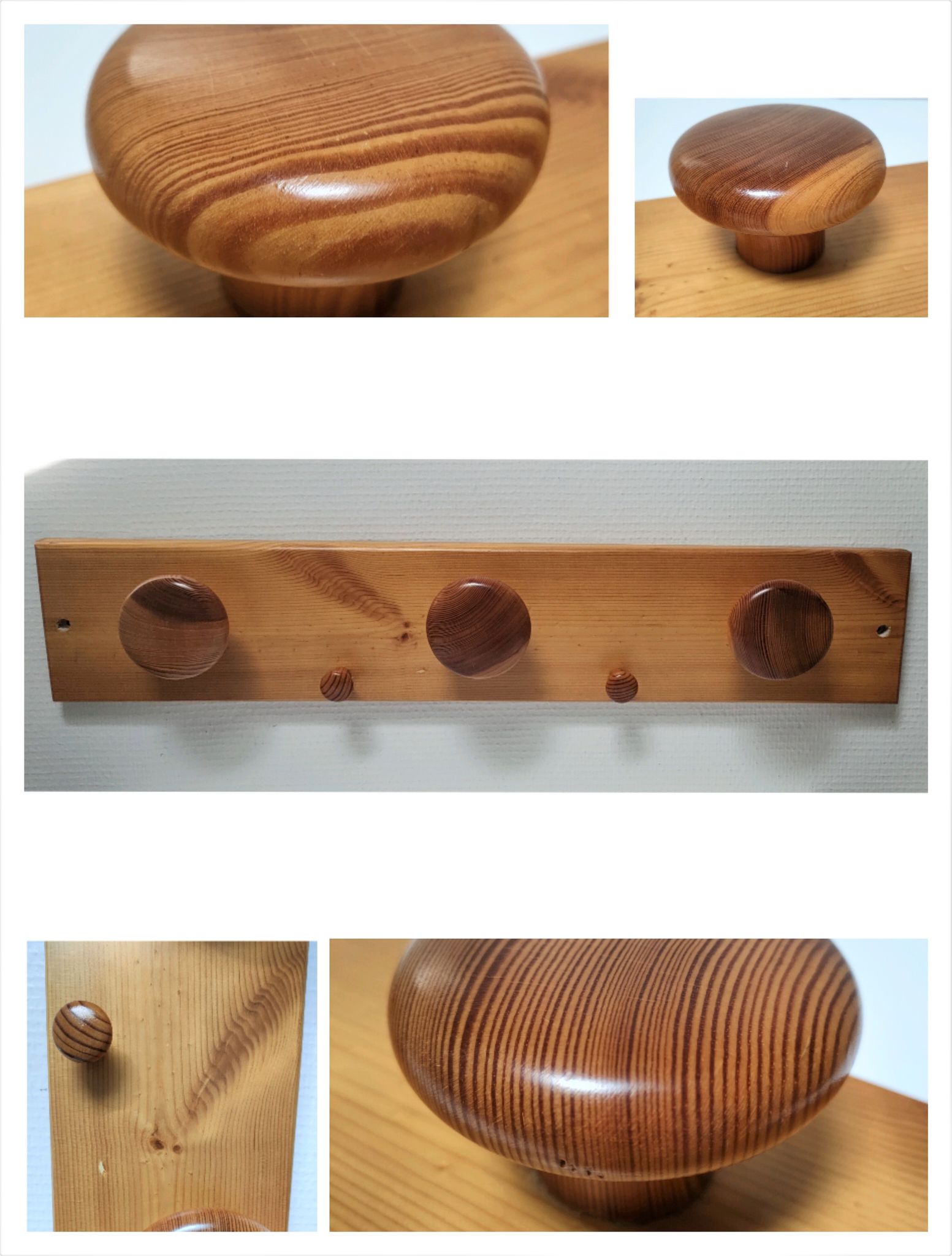 Solid pine coat rack design 80s-90s