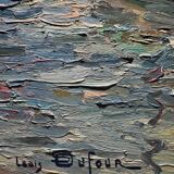 Antique painting, seascape signed Louis Dufour, dated 1943