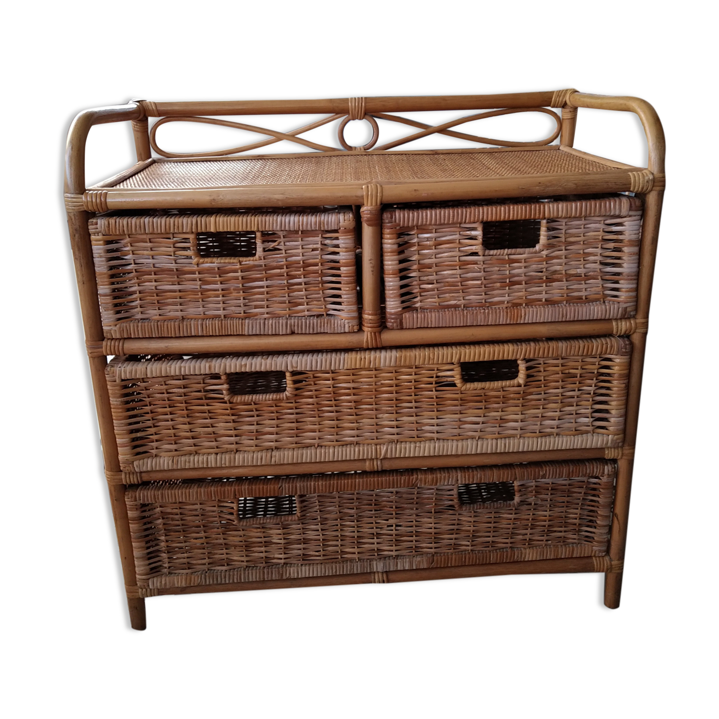 Chest of drawers rattan bamboo