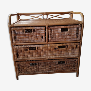 Chest of drawers rattan bamboo