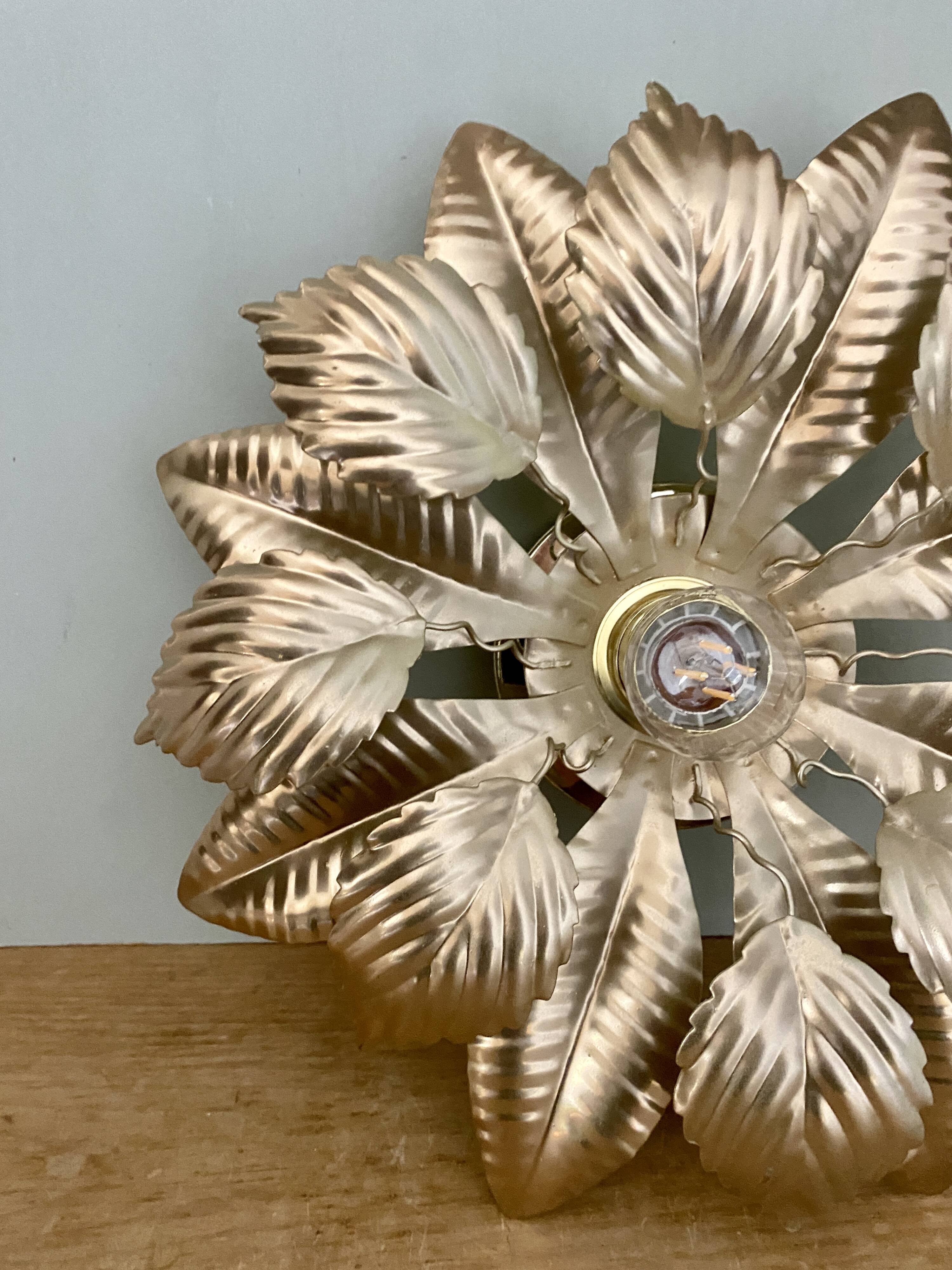 Vintage wall light in gold metal