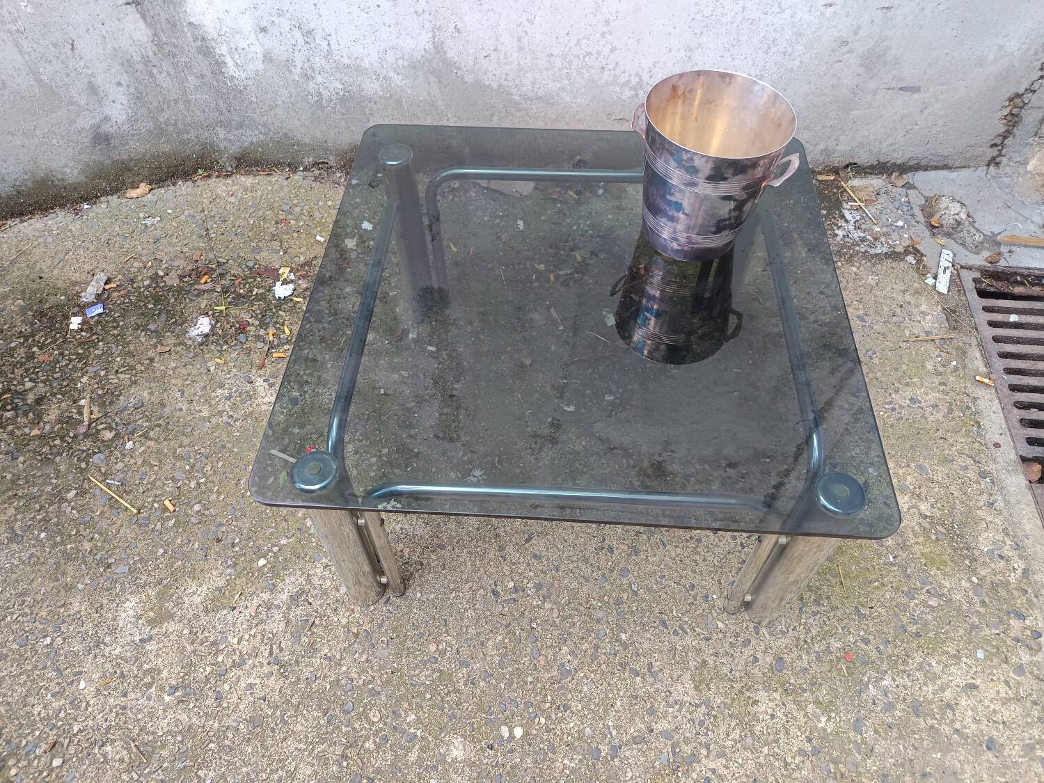 Vintage chrome coffee table