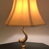Lampe poisson bronze doré