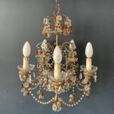 Two-tone crystal cage chandelier from the 1900s