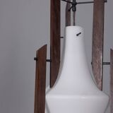 VINTAGE 1950S WOOD AND GLASS CHANDELIER DESIGNED BY ICO PARISI