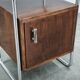 Bauhaus Oak and Chrome Tubular Nightstand, Czechoslovakia 1940s