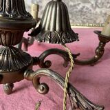 Lustre bronze doré 6 bougies