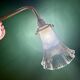 Vintage tulip angled wall light in holophane glass