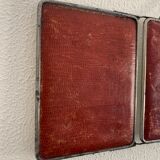 Vintage mirror 1950 triptych beveled purple barber - 25 x 58 cm