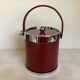 Burgundy faux leather ice bucket