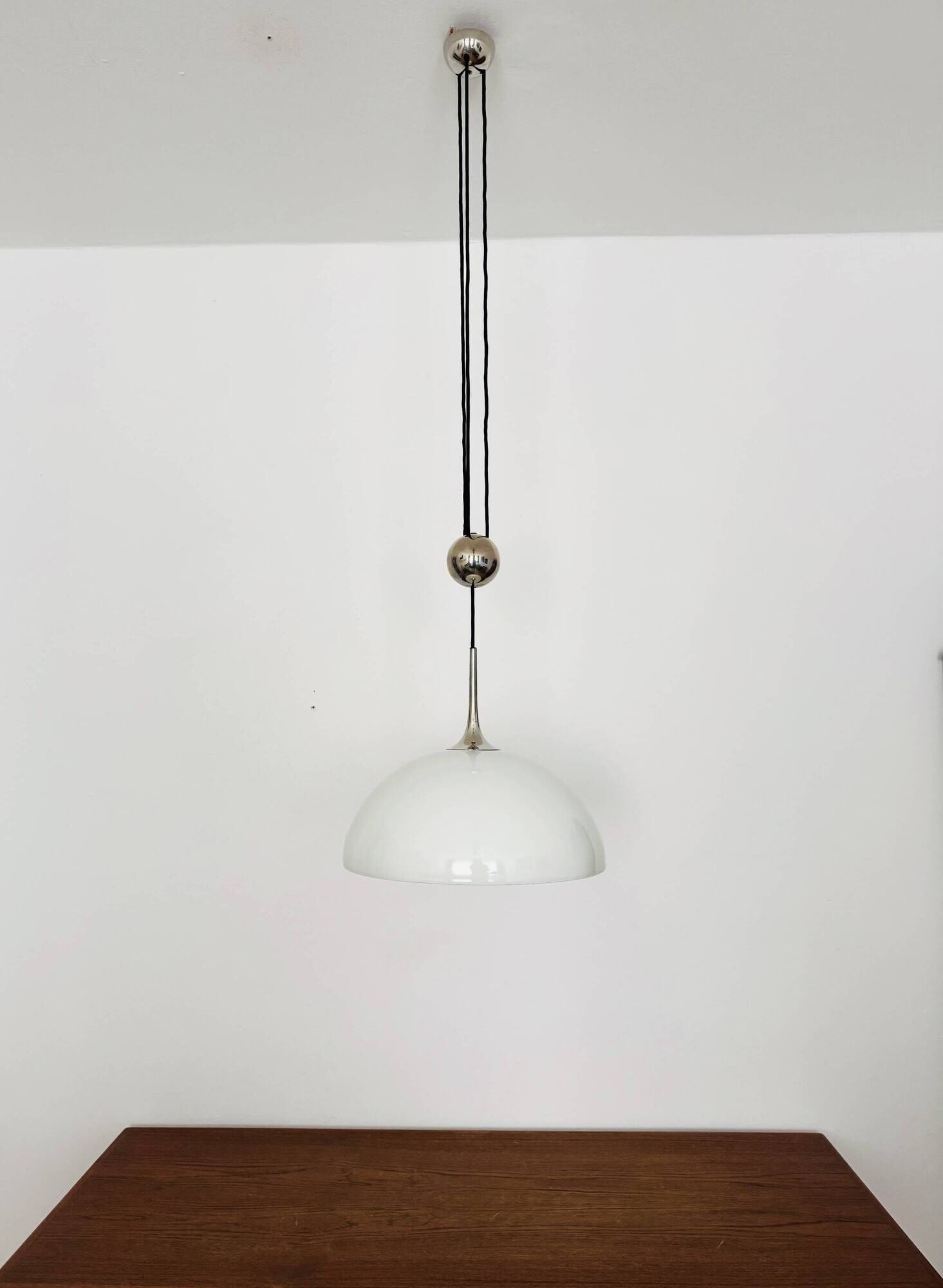 Adjustable Posa Pendant Lamp with Porcelain Shade by Florian Schulz