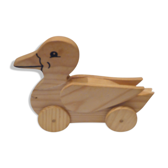 Wooden duck has shoot