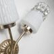 Pair of brass and glass wall lights 1960