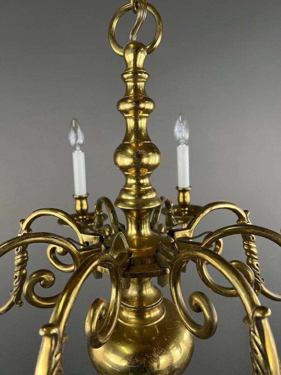 Classic Style Gilded Brass Chandelier, 20th Century