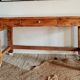 Table d'atelier bureau de métier en bois 1 tiroir plateau blanc