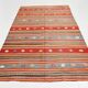 6x9 Red & Blue Striped Pattern Handmade Kilim Rug, 175x275Cm