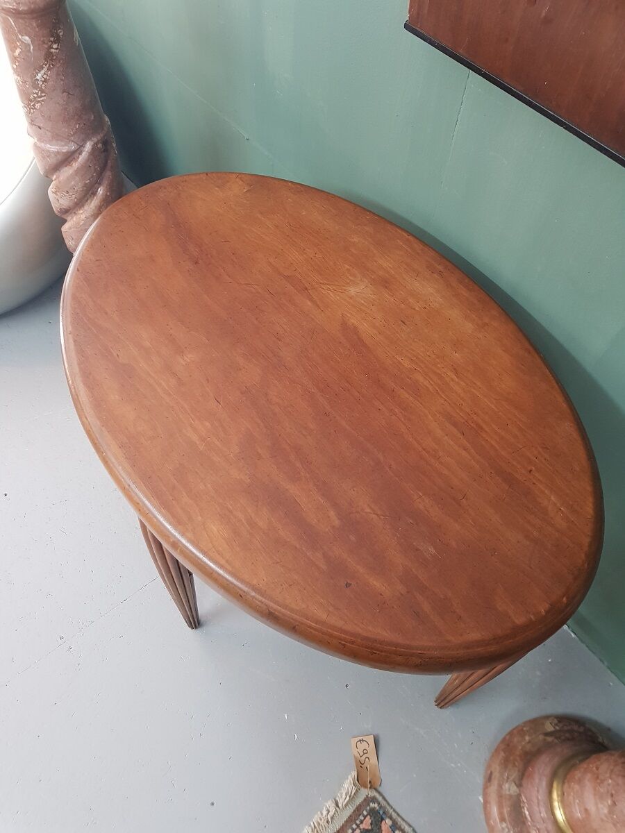 French art deco oval side table from the 1930