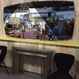 Engraved two-tone panoramic mirror