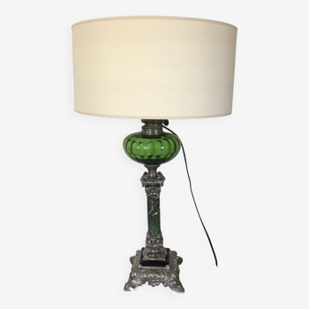 Electrified green kerosene lamp