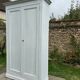Armoire parisienne ancienne patine blanche
