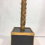 FLOOR LAMP IN THE SHAPE OF A GOLDEN METAL PALM TREE OF 181 CM H