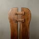 Brutalist Oak Dining Chairs Sculptural Backs by De Puydt, 1960s, Set of 4