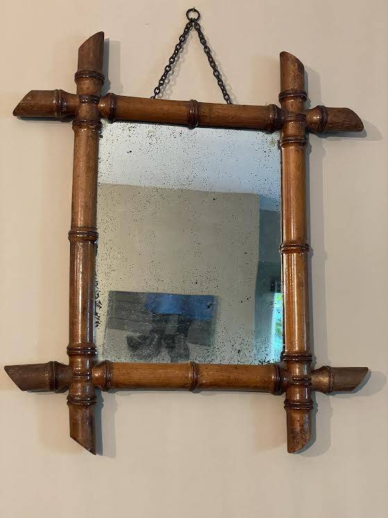 Late 19th century bamboo mirror