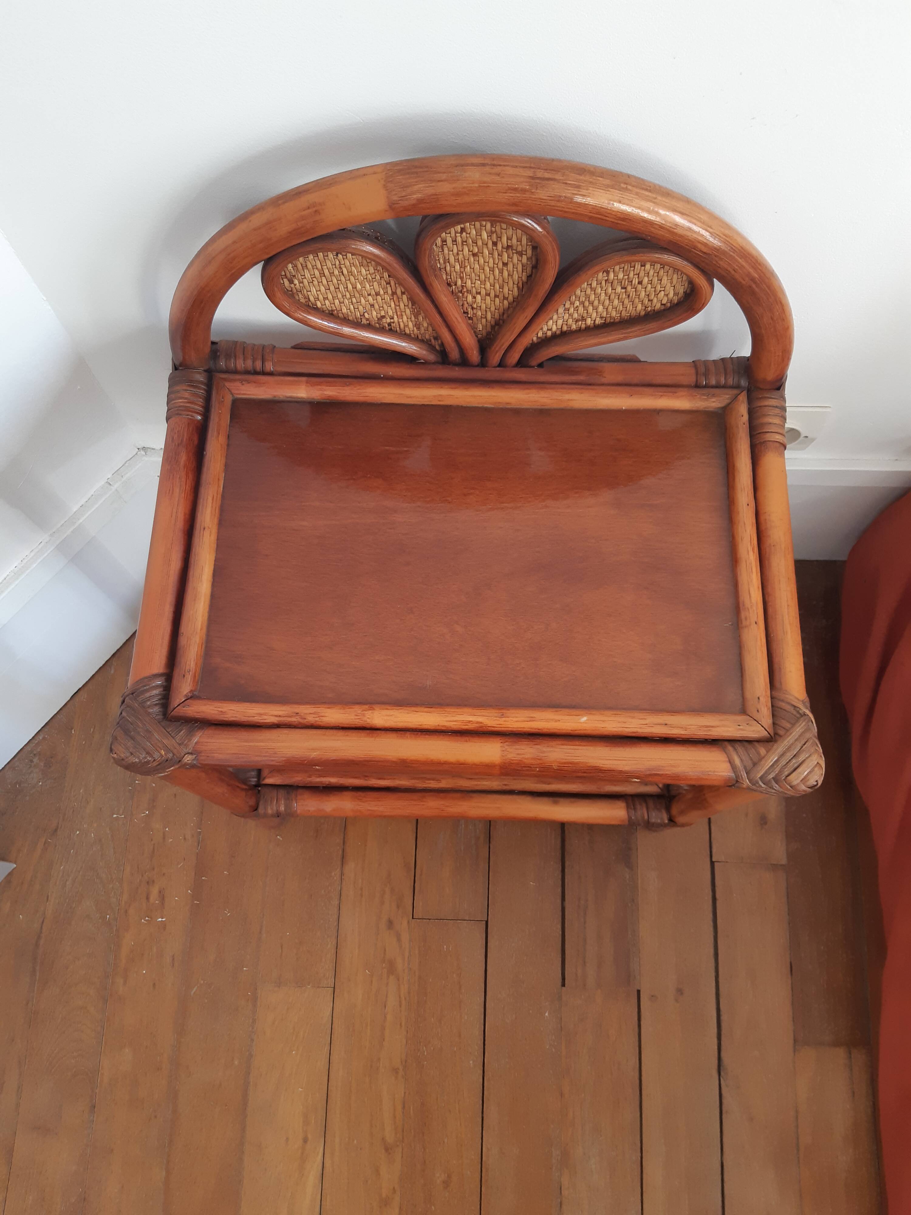 Vintage rattan bedside