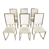 Vintage brass dining chairs by Belgo chrom, 1970s