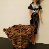 Old basket for collectible doll