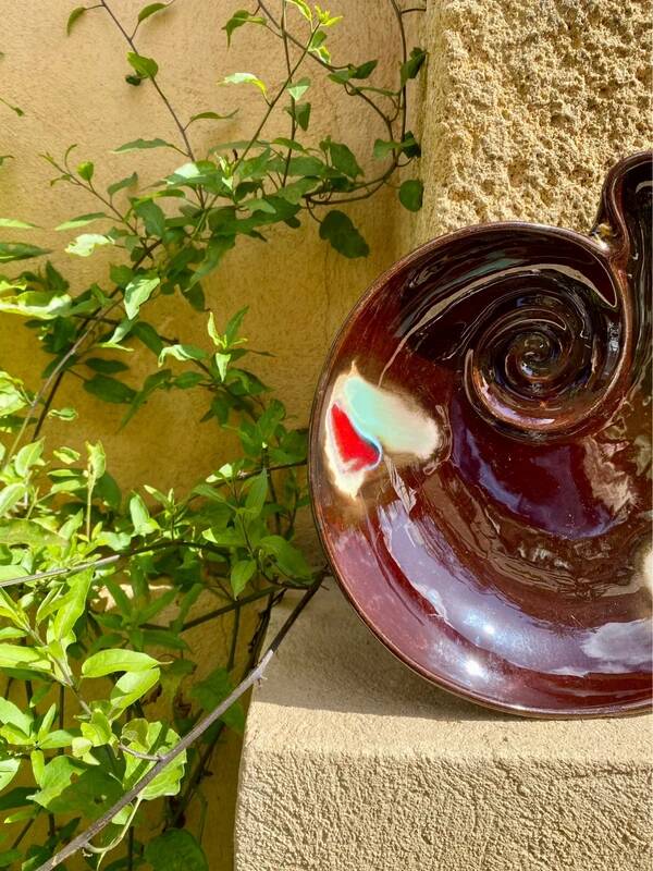 Large ceramic shell dish