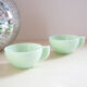 2 tasses opaline vert mint art déco