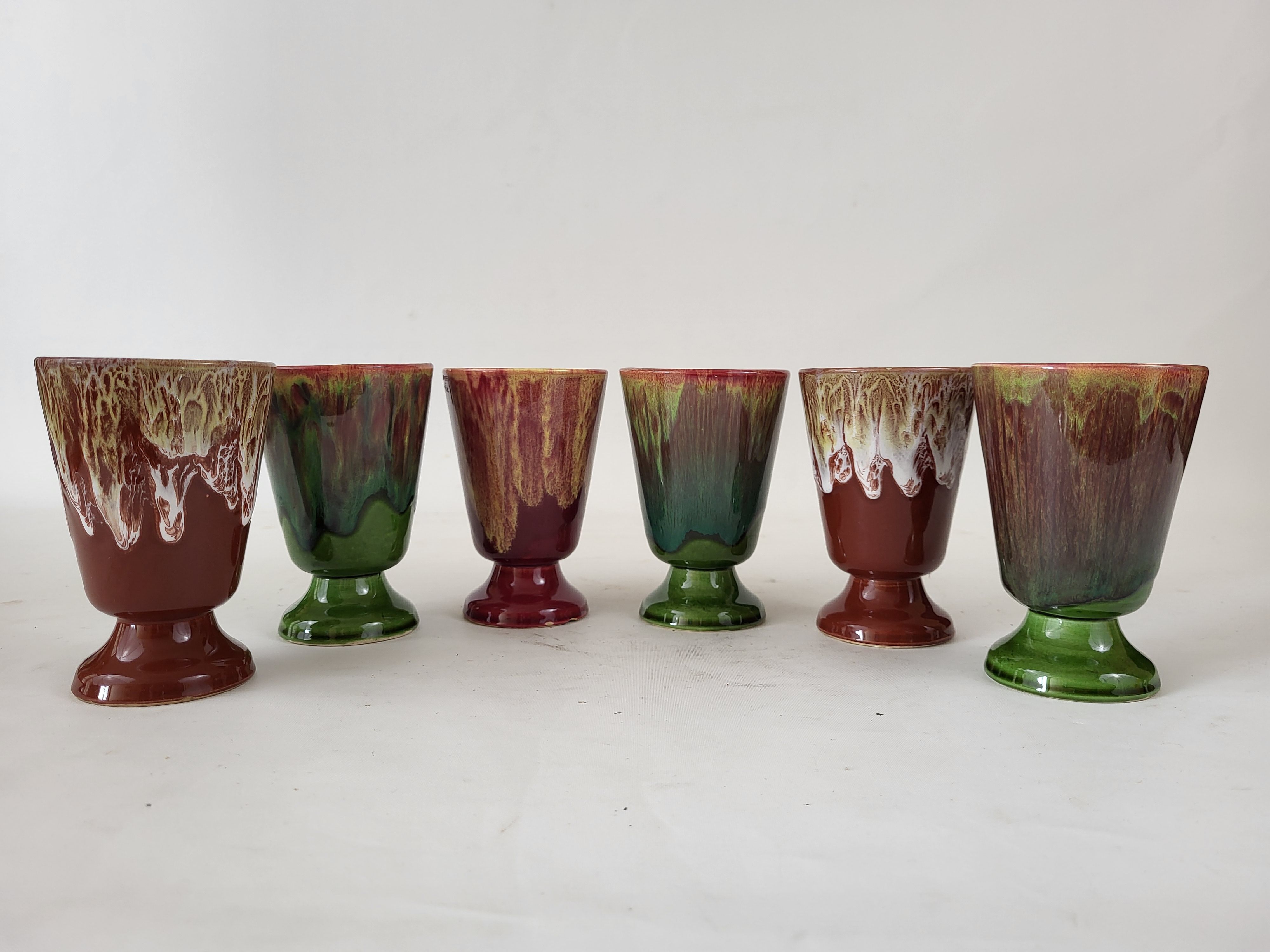 6 mazagran cups in morvan sandstone - petit massé