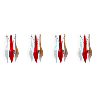 Set of 4 Murano glass wall lights, Italy 2000