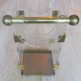 Umbrella stand in brass and clear lucite / plexiglass, 1960s