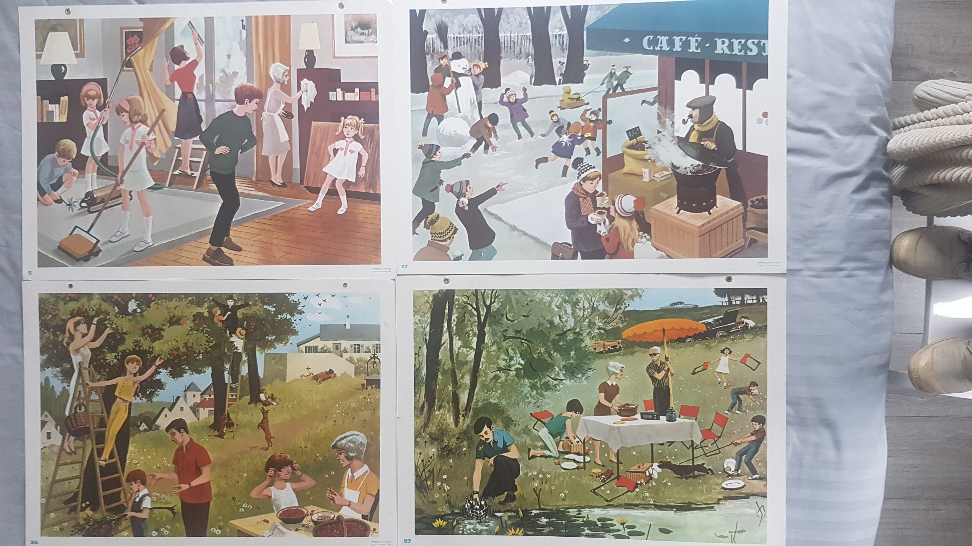 School posters scenes of life - fernand nathan 1967