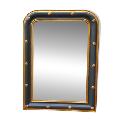 Miroir louis-philippe gris et dore decore dans le gout de l'antique